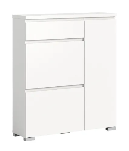 Kommode Schuhschrank Shoelove mit Schubkasten | weiß | ohne Beleuchtung 95 cm x 109 cm x 27 cm