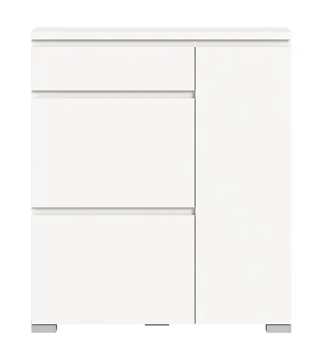 Kommode Schuhschrank Shoelove mit Schubkasten | weiß | ohne Beleuchtung 95 cm x 109 cm x 27 cm