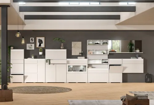 Kommode Schuhschrank Shoelove mit Schubkasten | weiß | ohne Beleuchtung 95 cm x 109 cm x 27 cm