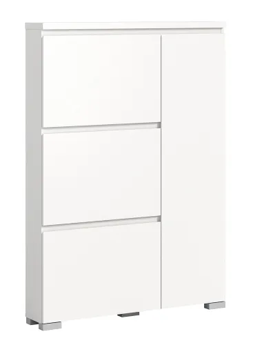 Kommode Schuhschrank Shoelove mit Schubkasten | weiß | ohne Beleuchtung 95 cm x 130 cm x 18 cm