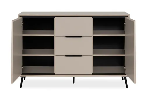 Kommode Sideboard Arona mit Schubkästen | sand / schwarz