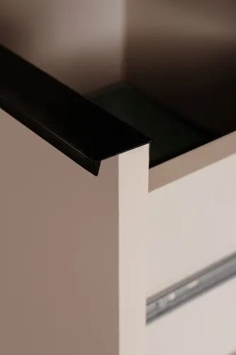 Kommode Sideboard Arona mit Schubkästen | sand / schwarz