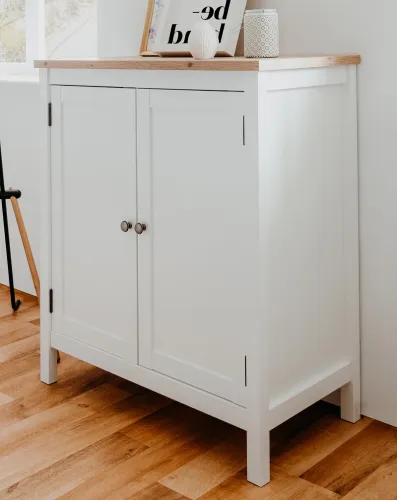 Kommode Sideboard Bergen 1 | Landhausstil | weiß / Eiche Artisan