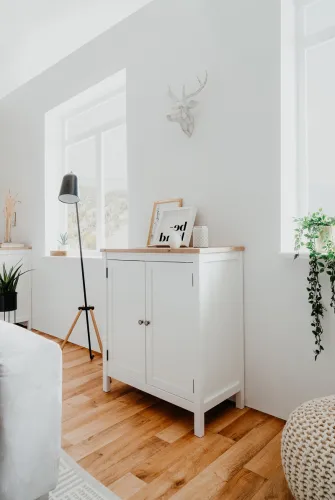 Kommode Sideboard Bergen 1 | Landhausstil | weiß / Eiche Artisan