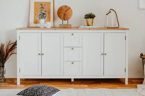 Kommode Sideboard Bergen 2 | Landhausstil | weiß / Eiche Artisan
