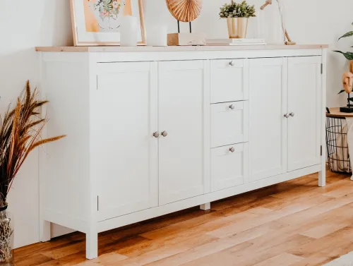 Kommode Sideboard Bergen 2 | Landhausstil | weiß / Eiche Artisan