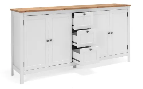 Kommode Sideboard Bergen 2 | Landhausstil | weiß / Eiche Artisan
