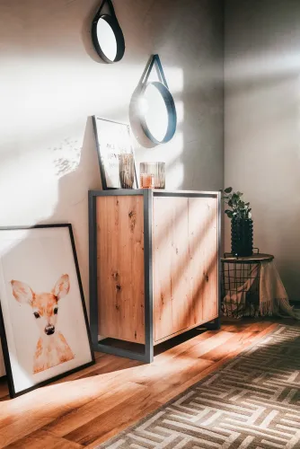 Kommode Sideboard Denver 1 | Artisan Oak / anthrazit | Industrial Look