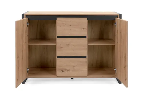Kommode Sideboard Denver 2 | Artisan Oak / anthrazit | Industrial Look