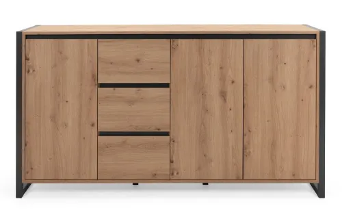 Kommode Sideboard Denver 3 | Artisan Oak / anthrazit | Industrial Look