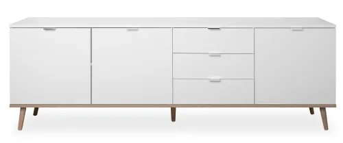 Kommode Sideboard Oslo 3 | Skandinavisch | weiß / Sonoma Eiche