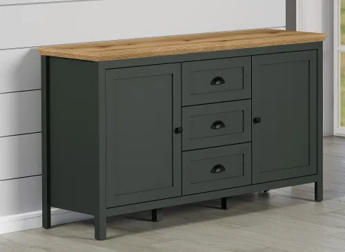 Kommode Sideboard Stanton | Tannengrün / Eiche