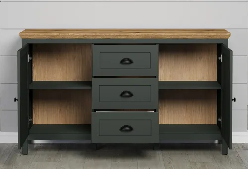 Kommode Sideboard Stanton | Tannengrün / Eiche