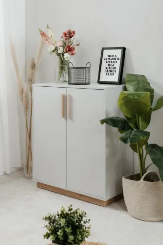 Kommode Split | steingrau / Jackson Hickory