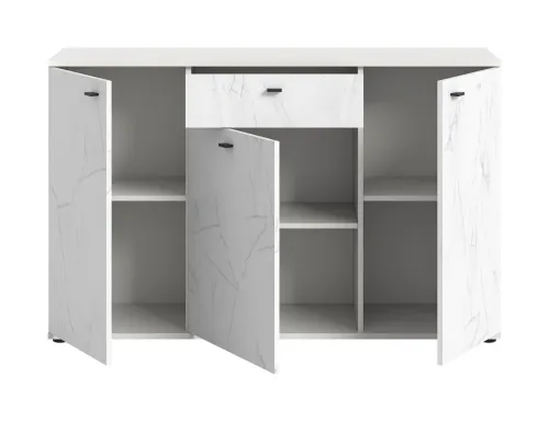 Kommode Stone | mit Schubkasten | weiß | Marmoroptik