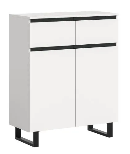 Kommode Tomasa | weiß / schwarz