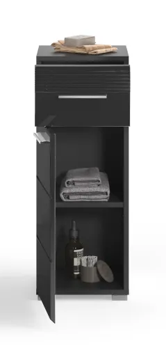 Kommode Unterschrank Linus | schwarz Hochglanz