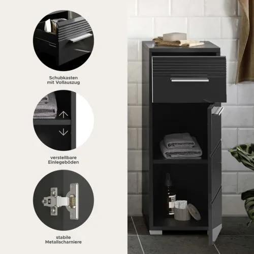Kommode Unterschrank Linus | schwarz Hochglanz