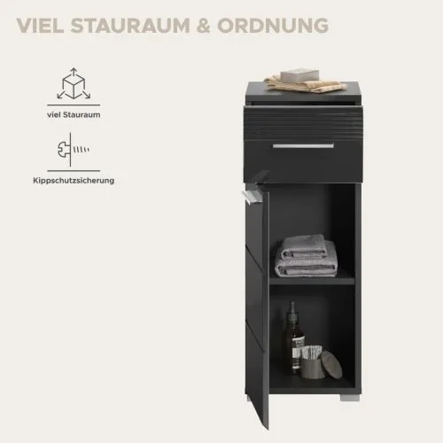 Kommode Unterschrank Linus | schwarz Hochglanz