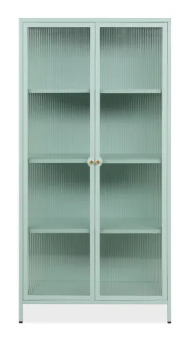 Kommode Vitrine Milton | Mintgrün | 80 cm x 160 cm x 40 cm