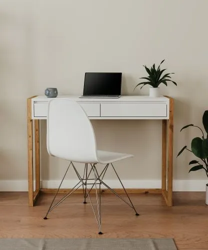 Konsoletisch Denver | mit Schubkästen | weiß / Artisan Eiche