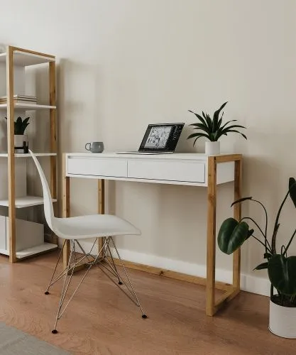 Konsoletisch Denver | mit Schubkästen | weiß / Artisan Eiche