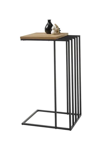 Beistelltisch Juba | 40x35 | Eiche massiv / schwarz