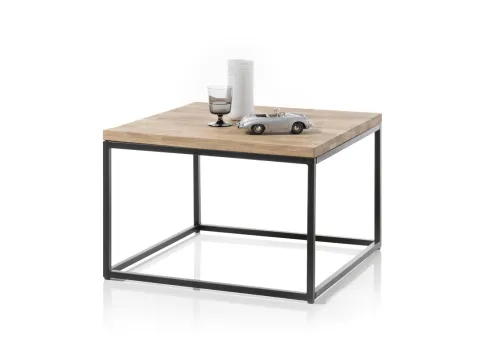 Couchtisch Sakura | Asteiche massiv | mit Metallrahmen | 70x70 | Eiche