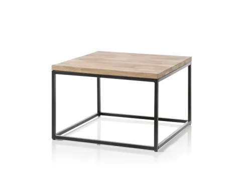 Couchtisch Sakura | Asteiche massiv | mit Metallrahmen | 70x70 | Eiche