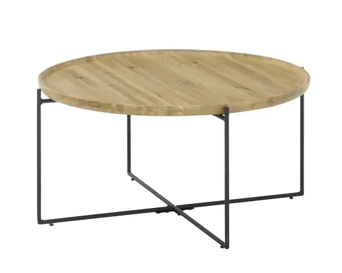 Couchtisch Treviso | rund | Eiche massiv / schwarz