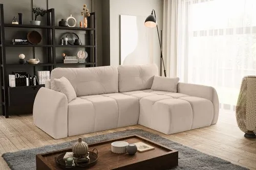 Long Eckschlafsofa Sancho rechts | 255cm | Cord | beige