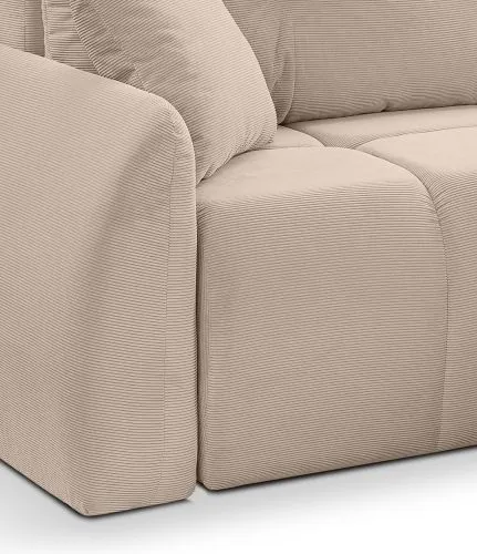 Long Eckschlafsofa Sancho rechts | 255cm | Cord | beige