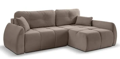 Long Eckschlafsofa Sancho rechts | 255cm | Cord | braun-beige