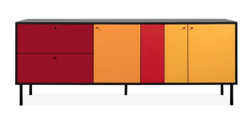 Lowboard Sideboard Kommode Lucca | schwarz / Multicolor