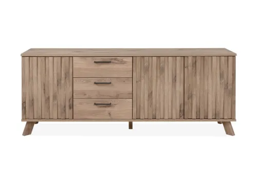 Lowboard Sideboard Wellington mit Schubkästen | mit 3D-Reliefoptik | Schwedeneiche