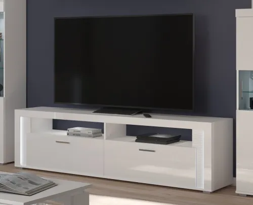 Lowboard Skylight | weiß Hochglanz | inkl. Frontbeleuchtung