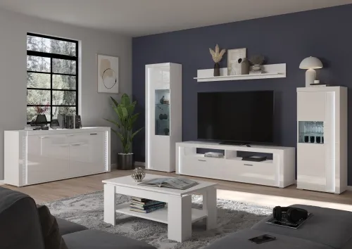 Lowboard Skylight | weiß Hochglanz | inkl. Frontbeleuchtung ohne Unterbauspot