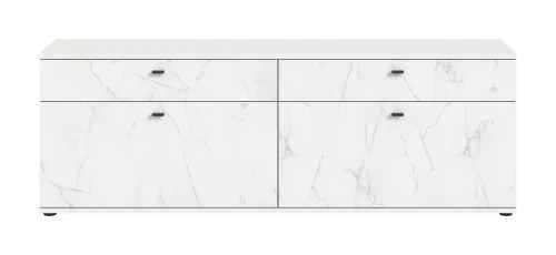 Lowboard Stone | weiß | Marmoroptik