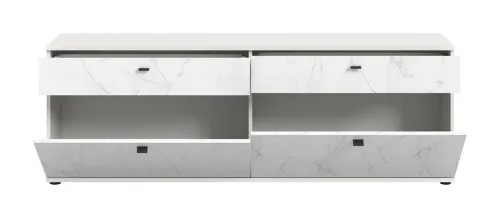 Lowboard Stone | weiß | Marmoroptik