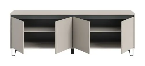Lowboard TV-Board Balton, Kaschmir, 4-türiges Sideboard mit Keilfüßen – Ansicht 3