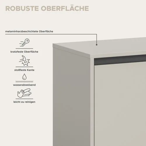 Lowboard TV-Board Balton, Kaschmir, 4-türiges Sideboard mit Keilfüßen – Ansicht 6