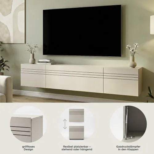 Lowboard TV-Board Beach | 3-teilig | Kaschmir