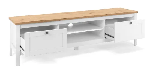 Lowboard TV-Board Bergen | Landhausstil | weiß / Eiche Artisan