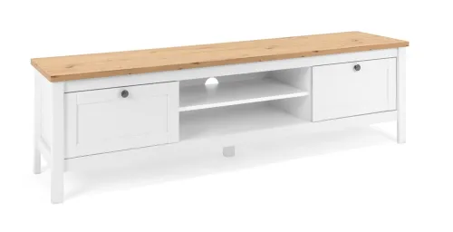 Lowboard TV-Board Bergen | Landhausstil | weiß / Eiche Artisan