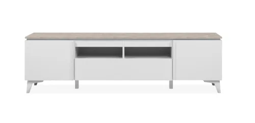 Lowboard TV-Board Bertrix | Sandstein / Weiß