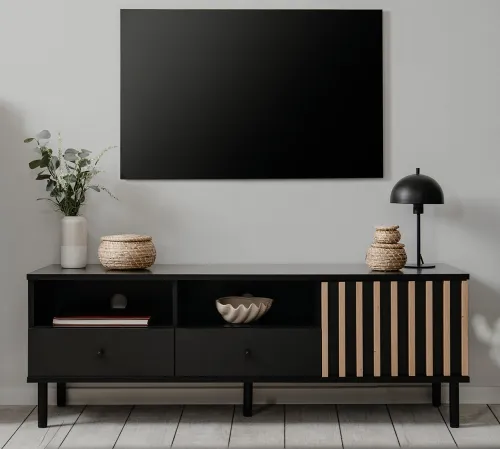 Lowboard TV-Board Monza | Artisan Oak / schwarz