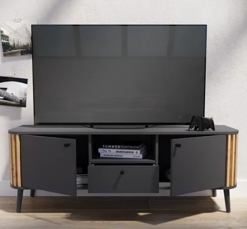 Lowboard TV-Board Pure | grau / Artisan Eiche