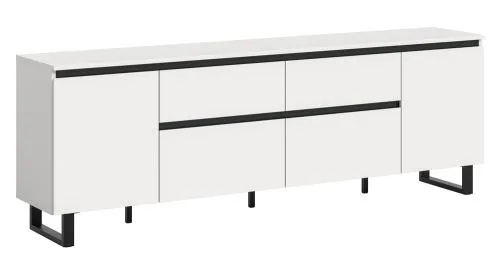 Lowboard TV-Board Tomasa | weiß / schwarz
