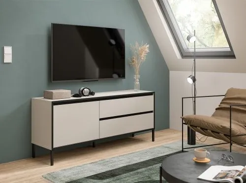 Lowboard TV-Board Tron | Kaschmir / schwarz