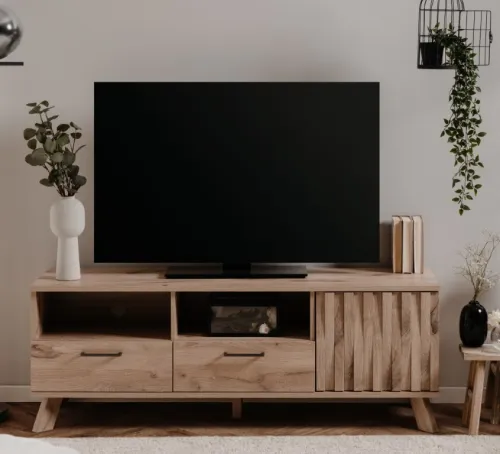 Lowboard TV-Board Wellington | 3D-Reliefoptik | Schwedeneiche